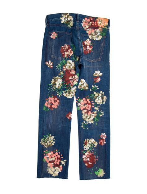 gucci floral painted denim|gucci denim collection.